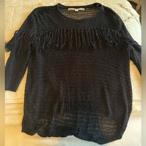 Chelsea & violet black fringe sweater